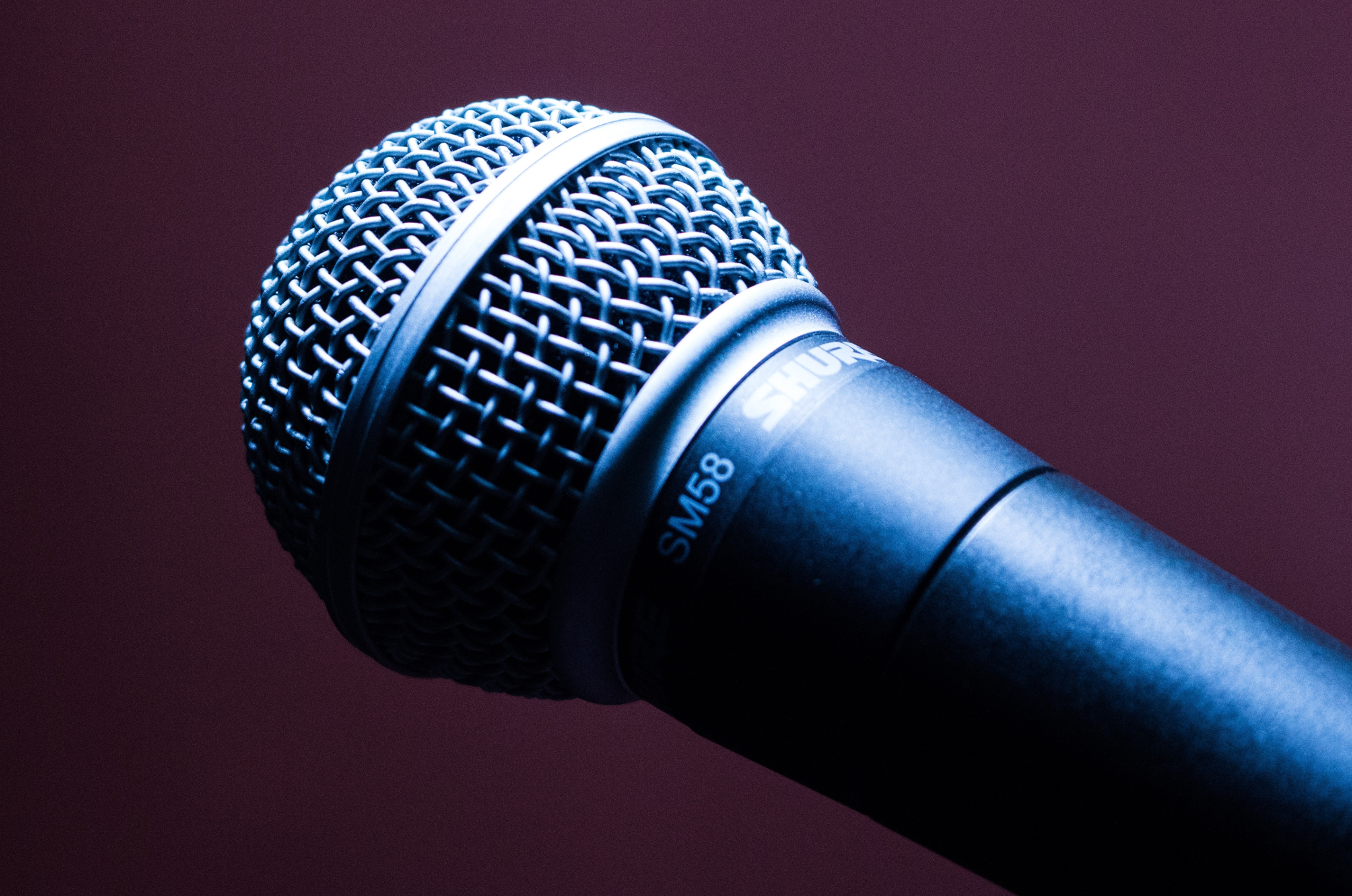 Close-up of a studio microphone